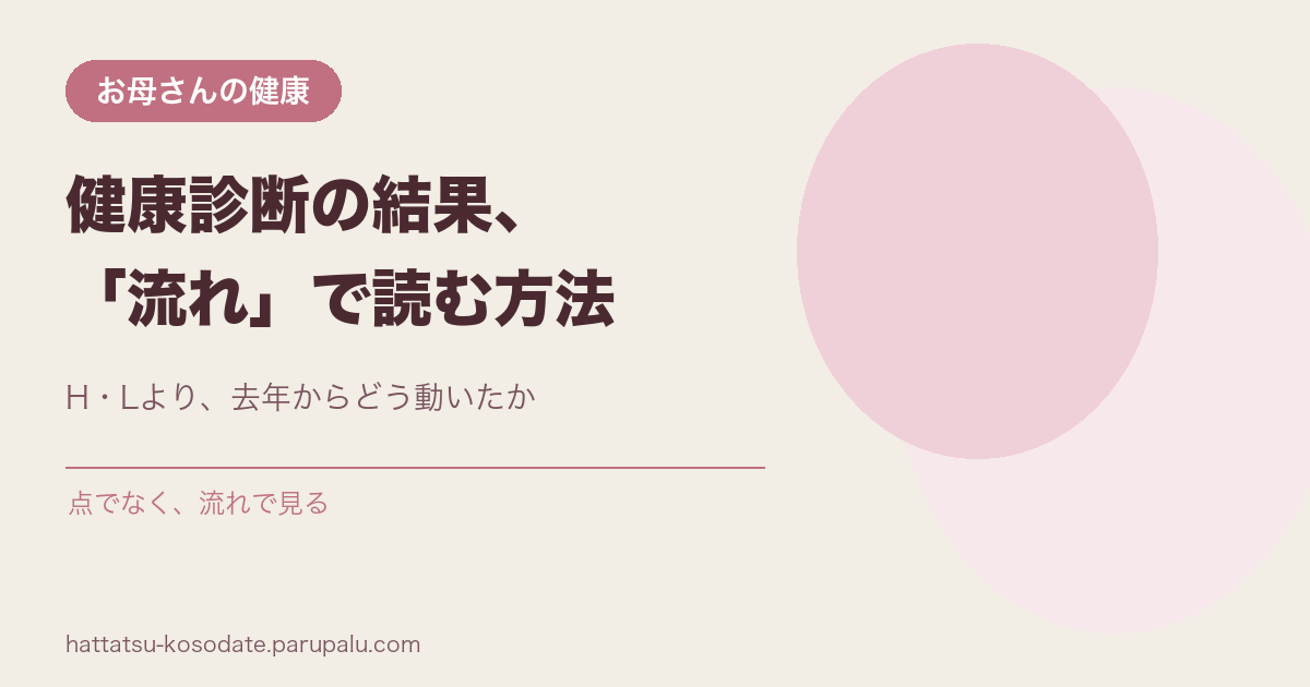 健康診断の結果、“流れ”で読む方法——H・Lより、去年からどう動いたか
